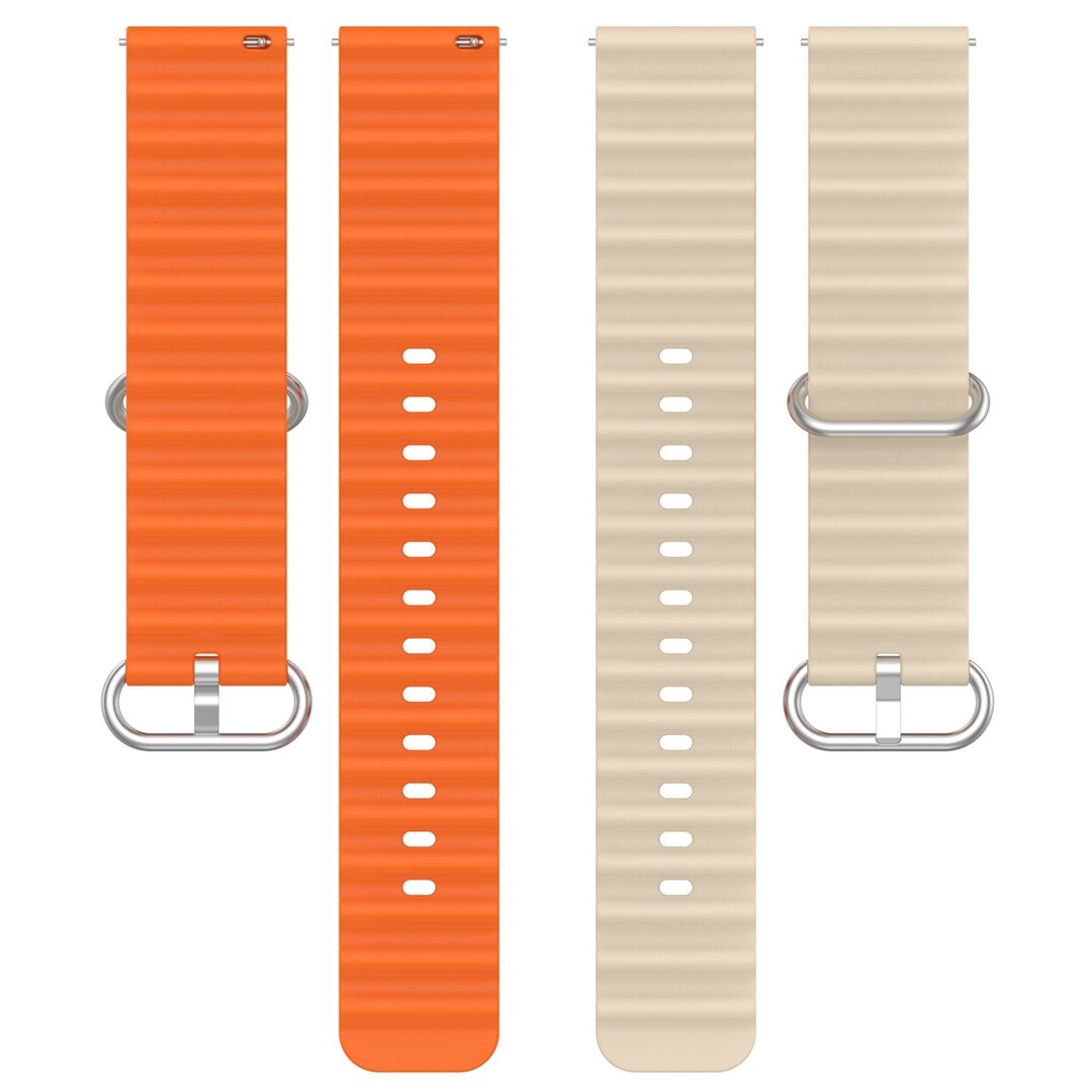 Ocean Style bandje - Beige / oranje - Samsung Galaxy Watch 4 - 40mm &amp; 44mm