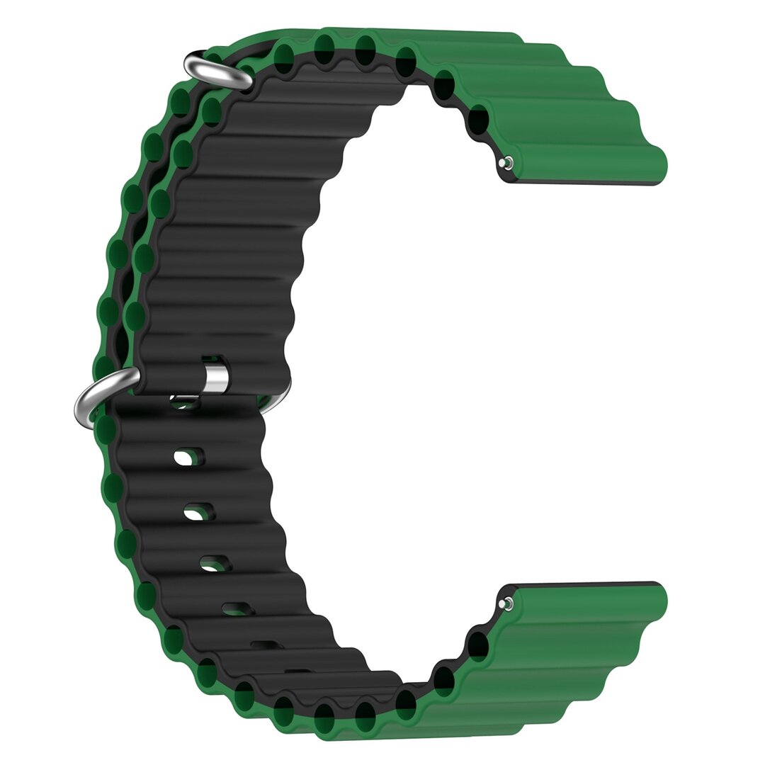 Ocean Style bandje - Groen / zwart - Samsung Galaxy Watch 4 - 40mm &amp; 44mm