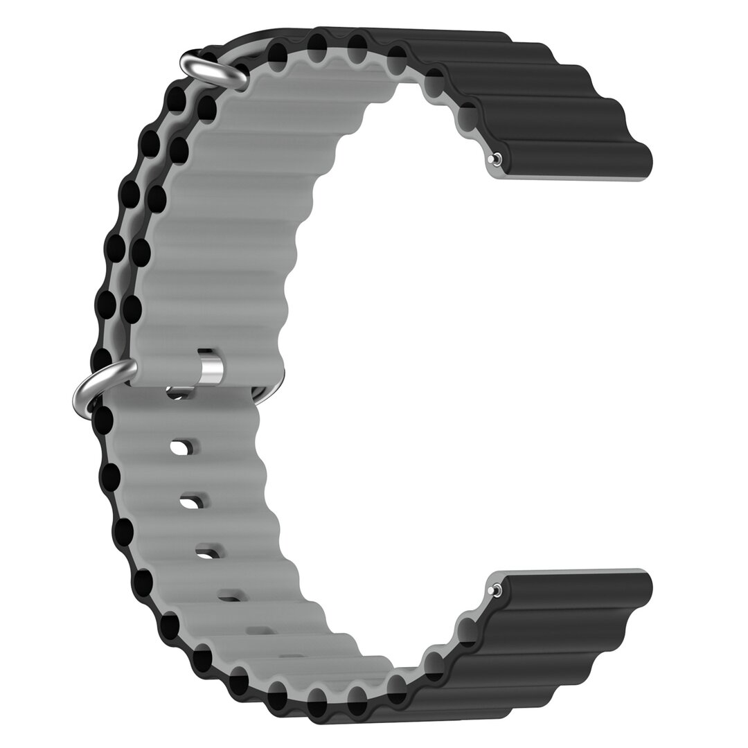 Ocean Style bandje - Zwart / grijs - Samsung Galaxy Watch 4 - 40mm &amp; 44mm