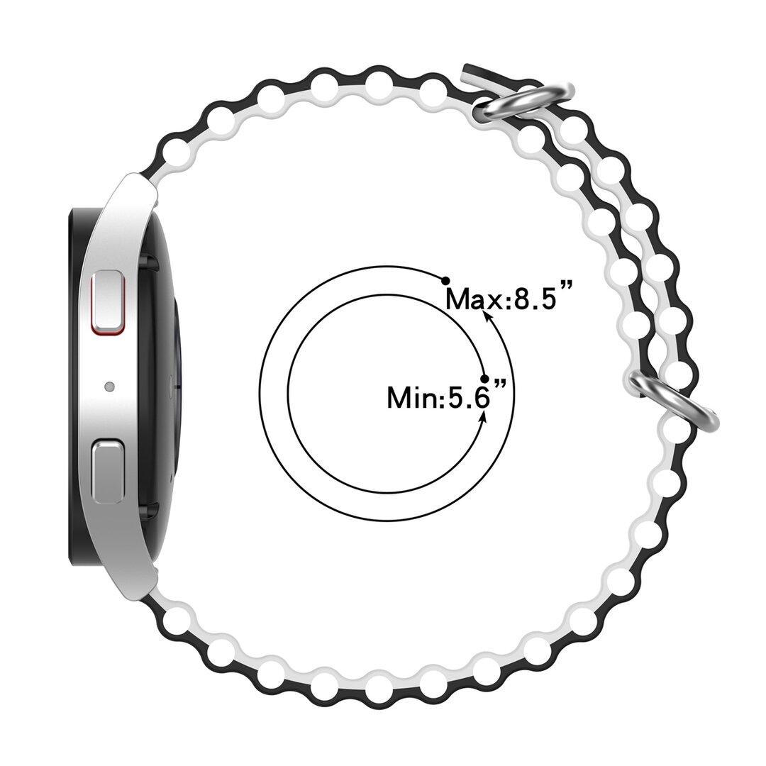 Ocean Style bandje - Oranje / zwart - Samsung Galaxy Watch 4 - 40mm &amp; 44mm