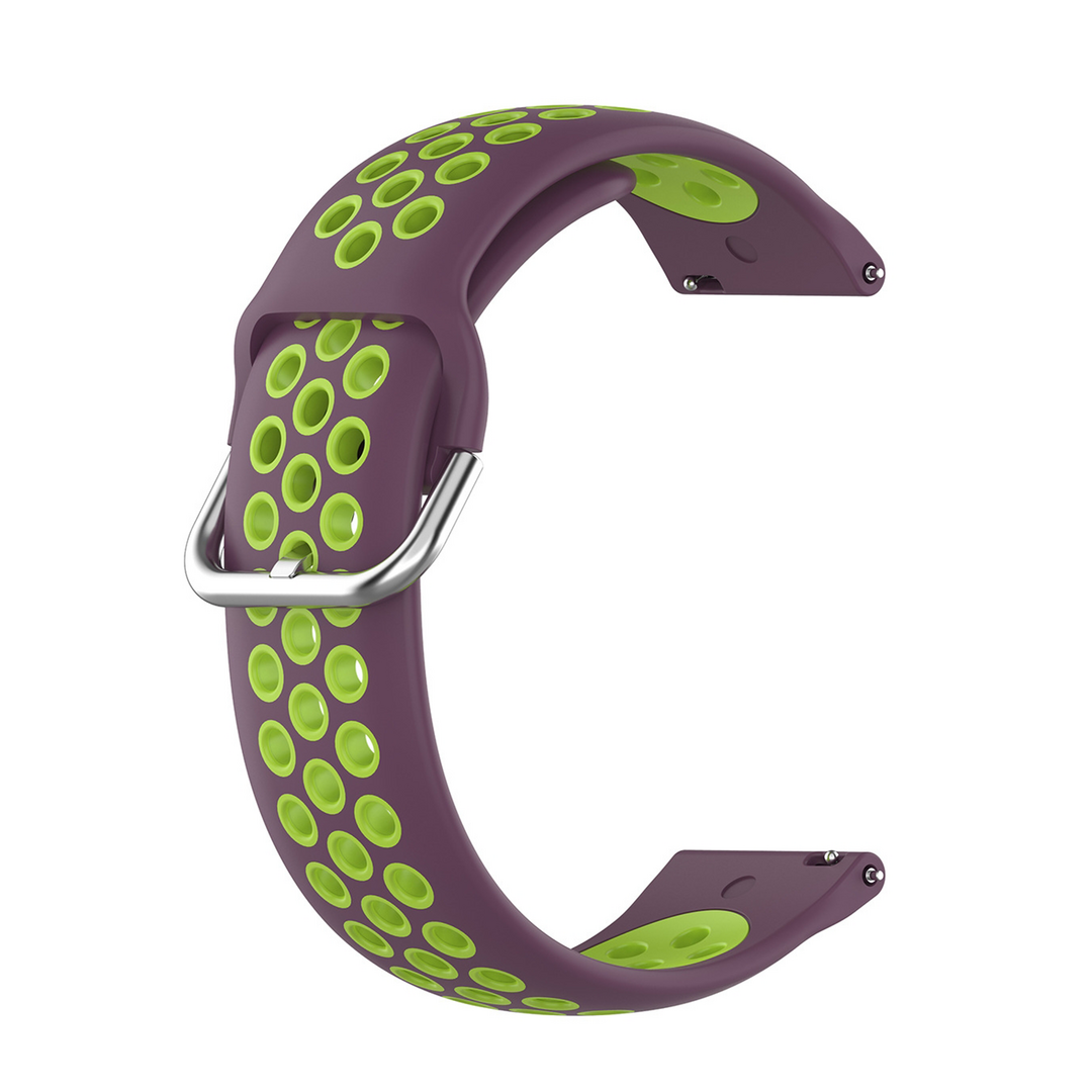 Siliconen sportbandje met gesp - Paars + groen - Samsung Galaxy Watch 4 - 40mm / 44mm