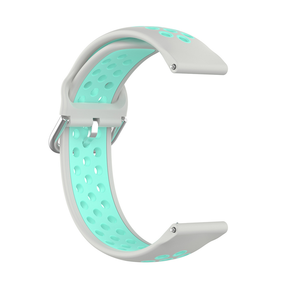 Siliconen sportbandje met gesp - Grijs + turquoise - Samsung Galaxy Watch 4 - 40mm / 44mm