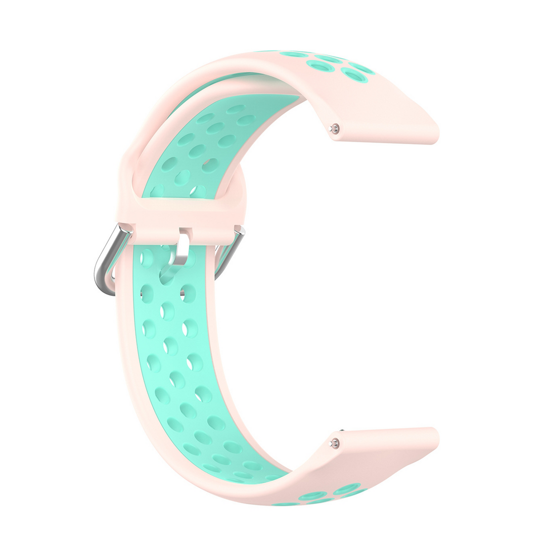 Siliconen sportbandje met gesp - Roze + turquoise - Samsung Galaxy Watch 4 - 40mm / 44mm