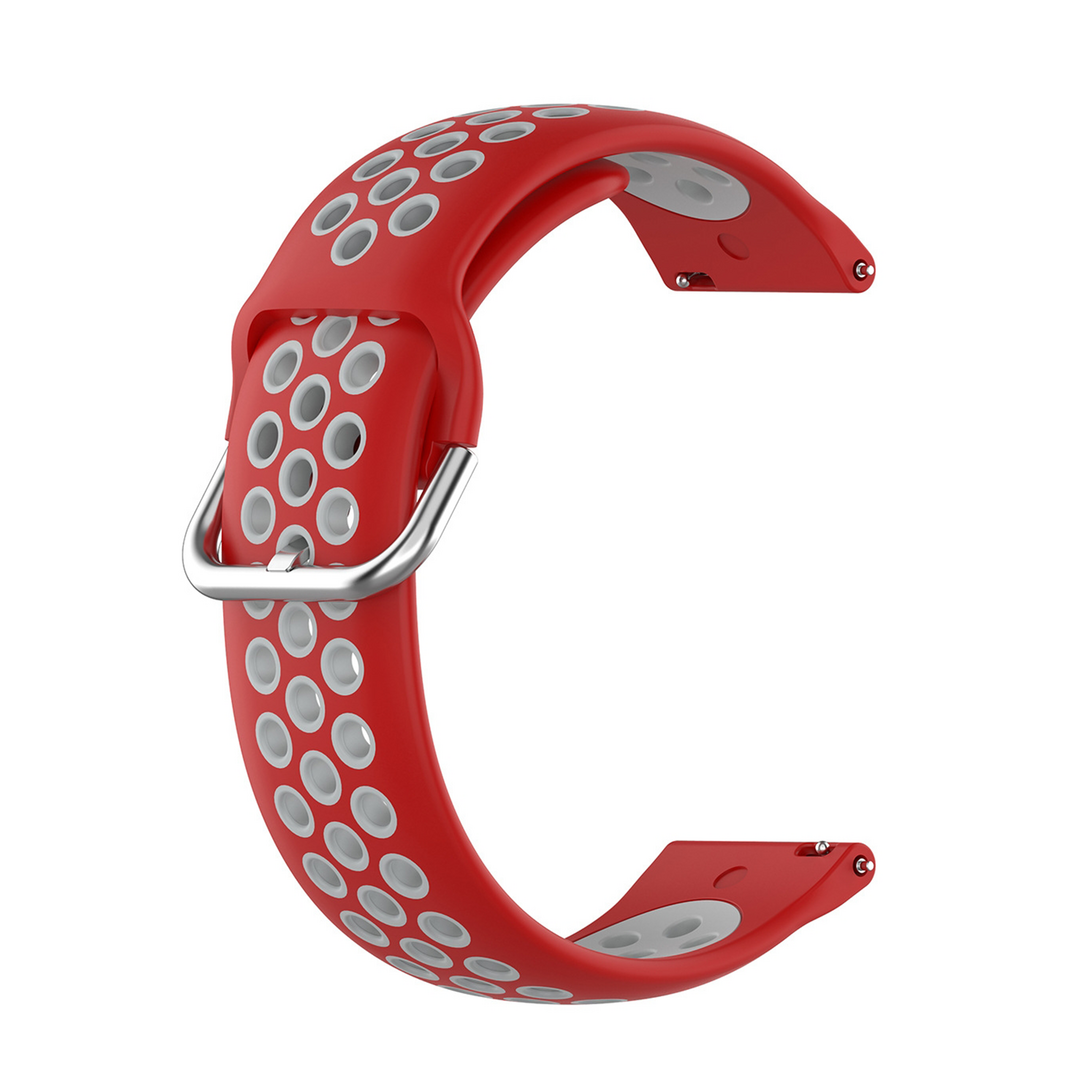 Siliconen sportbandje met gesp - Rood + grijs - Samsung Galaxy Watch 4 - 40mm / 44mm