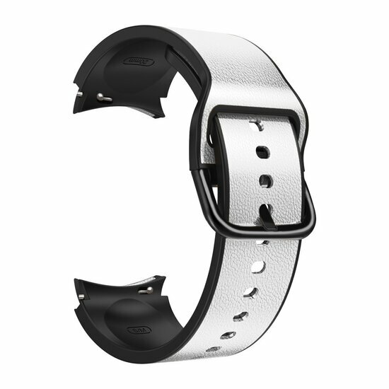 2 in 1 siliconen/ leren bandje - Grijs - Samsung Galaxy Watch 4 - 40mm &amp; 44mm
