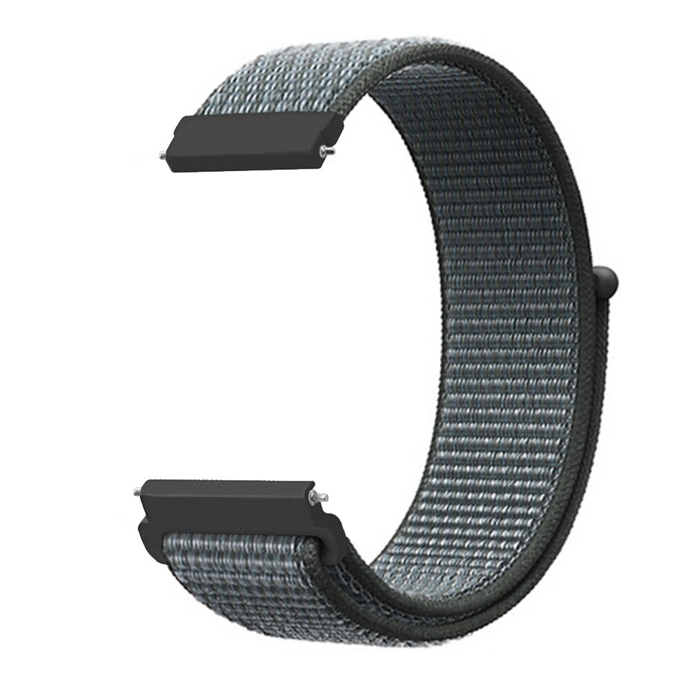 Sport Loop nylon bandje - Donkergrijs / blauw gem&ecirc;leerd - Samsung Galaxy Watch 4 - 40mm / 44mm