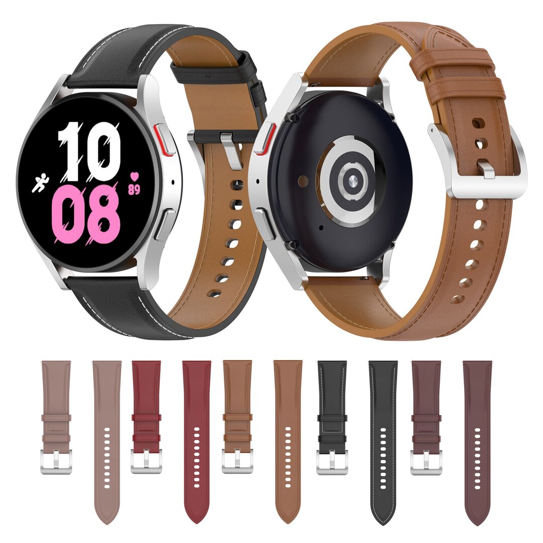 Luxe leren bandje - Lichtbruin - Samsung Galaxy Watch 4 - 40mm / 44mm