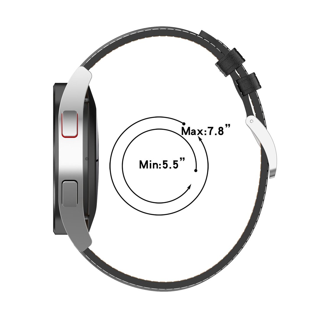 Luxe leren bandje - Zwart - Samsung Galaxy Watch 4 - 40mm / 44mm