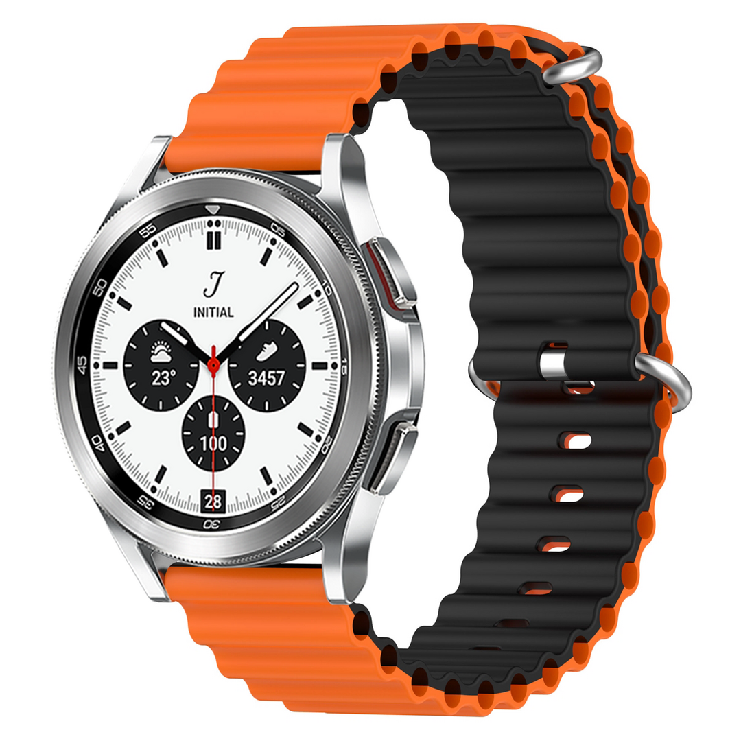 Ocean Style bandje - Oranje / zwart - Samsung Galaxy Watch 4 Classic - 42mm &amp; 46mm
