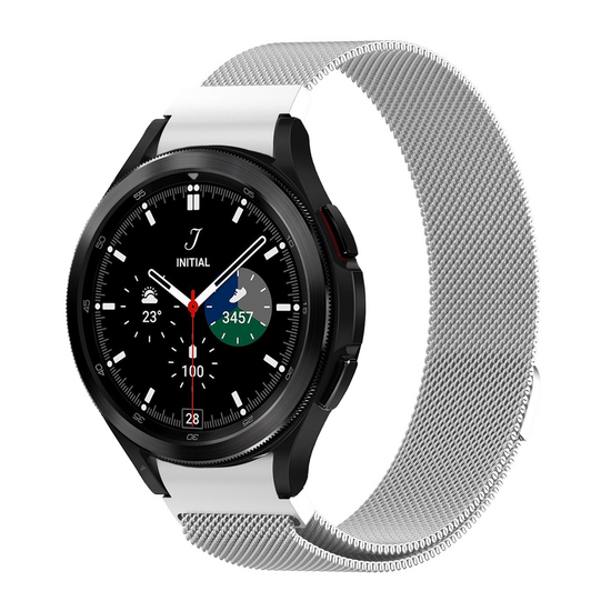 Samsung Galaxy Watch 4 Classic - 42mm / 46mm - Milanese bandje (ronde connector) - Zilver