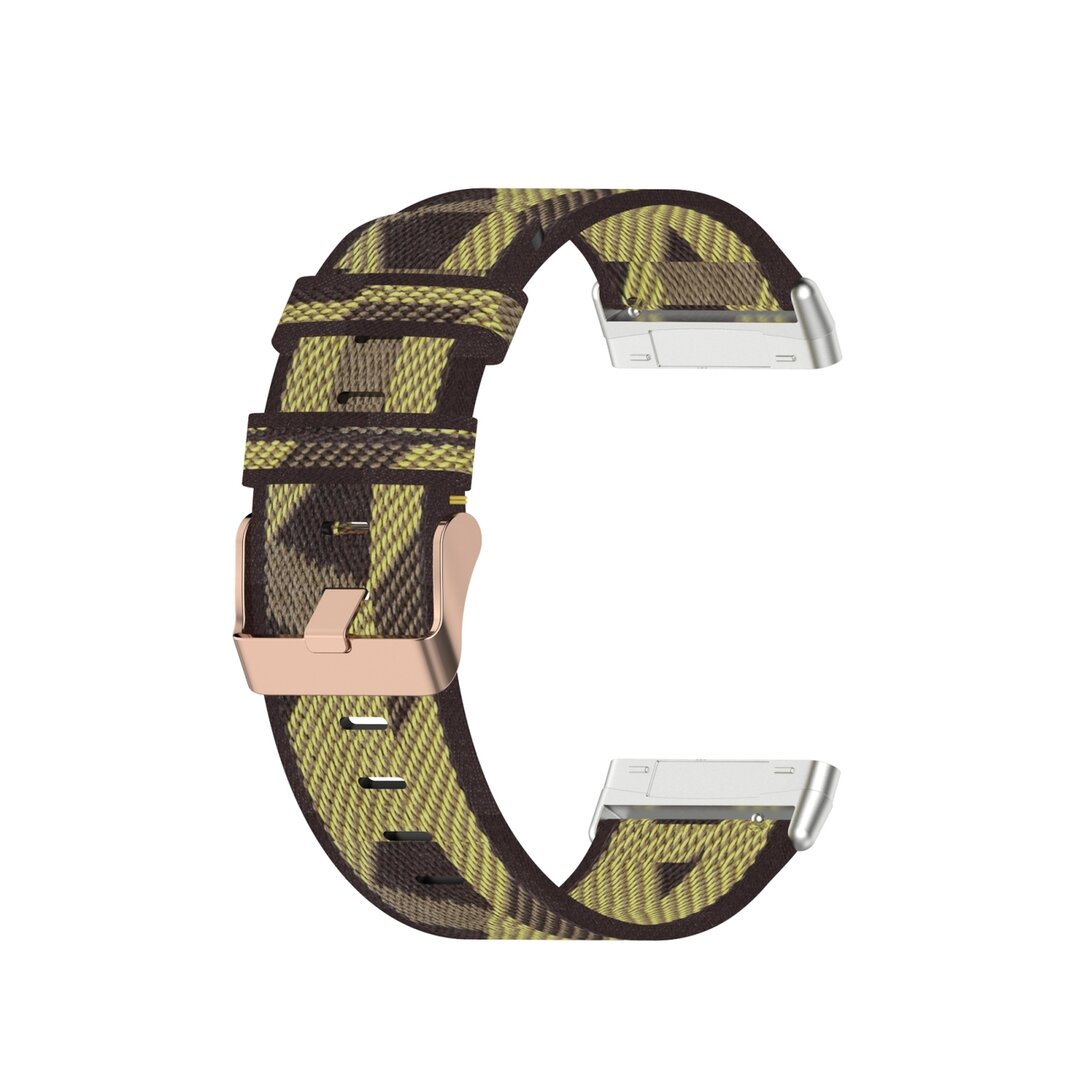 Fitbit Versa 3 &amp; Sense 1 - Canvas nylon bandje - Geel