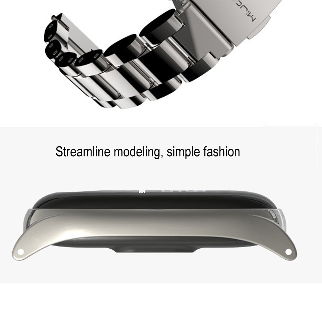 Metalen schakelarmband voor Xiaomi Mi Band 3/4/5/6 / 7 - Zwart