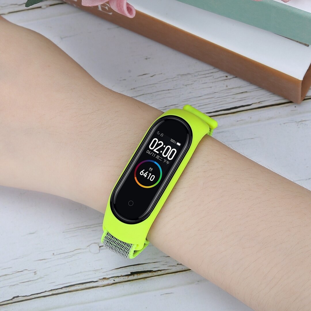 Nylon Geweven Bandje Xiaomi Mi Band 3 / 4 / 5 / 6 / 7 - Groen
