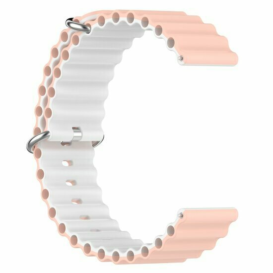 Garmin Venu / Sq / Sq2 / 2 plus - Ocean Style bandje - Lichtroze / wit