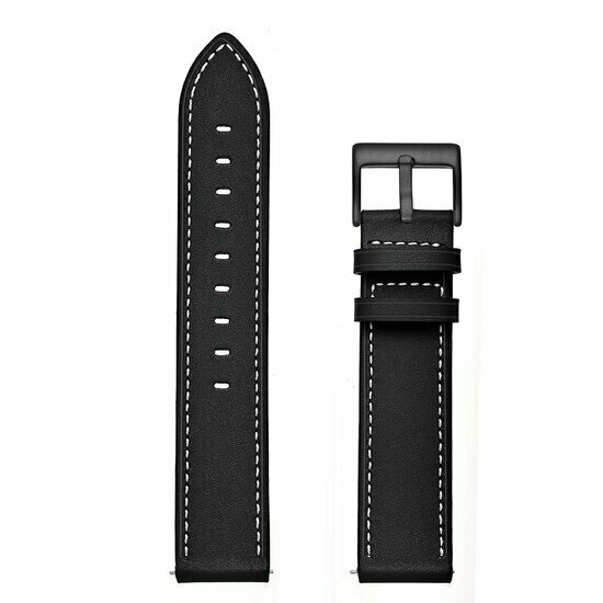 Garmin Venu / Sq / Sq2 / 2 plus - lederen bandje - Zwart
