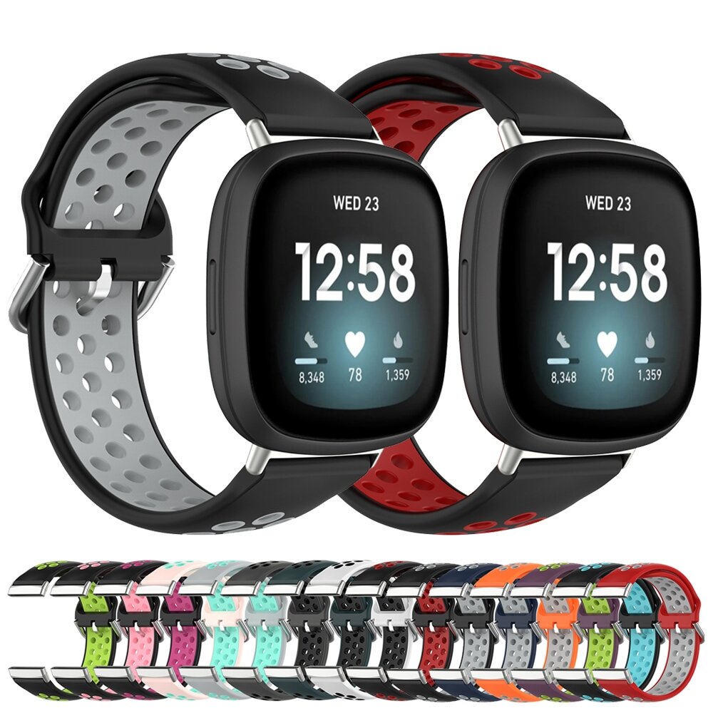 Fitbit Versa 3 &amp; 4 / Sense 1 &amp; 2 - Sport editie - Large - Paars + groen