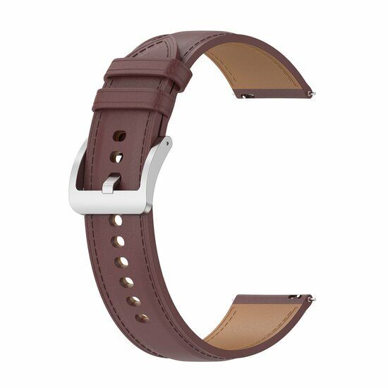 Luxe leren bandje - Donkerbruin - Samsung Galaxy Watch 5 (Pro) - 40mm / 44mm / 45mm