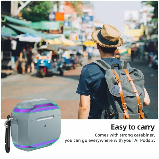 AirPods 3 hoesje - TPU - Anti fall series - Zwart / Blauw