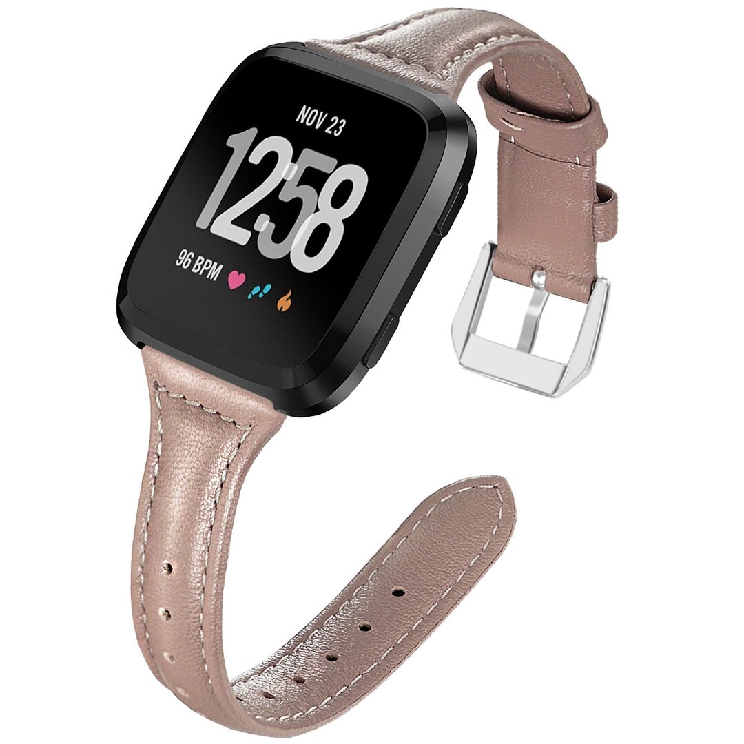 Fitbit Versa 1 / 2 &amp; Lite bandje TPU leer - Bruin