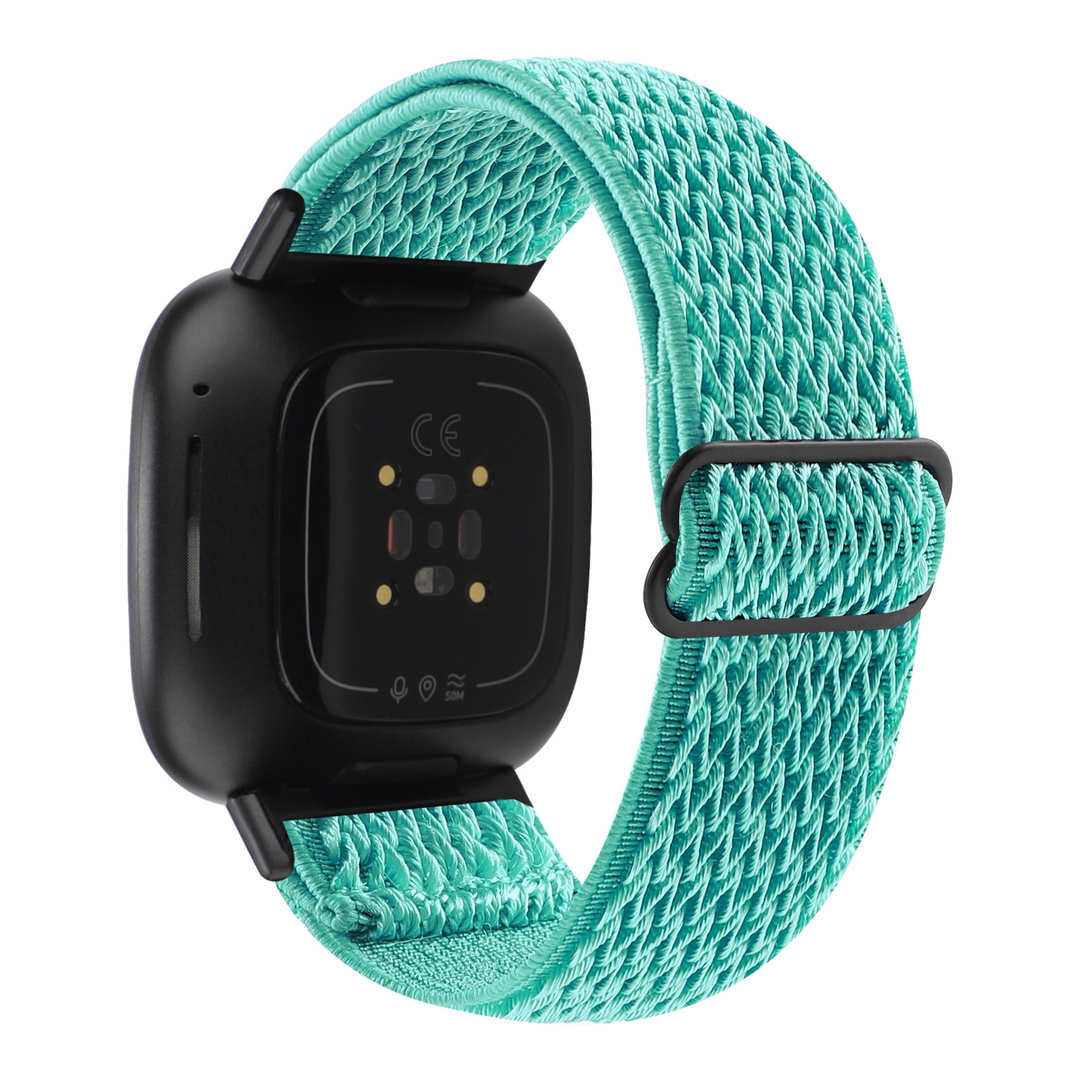 Fitbit Versa 3/4 &amp; Sense 1/2 Nylon loop bandje - Mintgroen