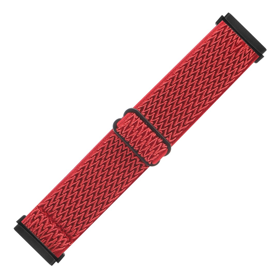 Fitbit Versa 3/4 &amp; Sense 1/2 Nylon loop bandje - Rood