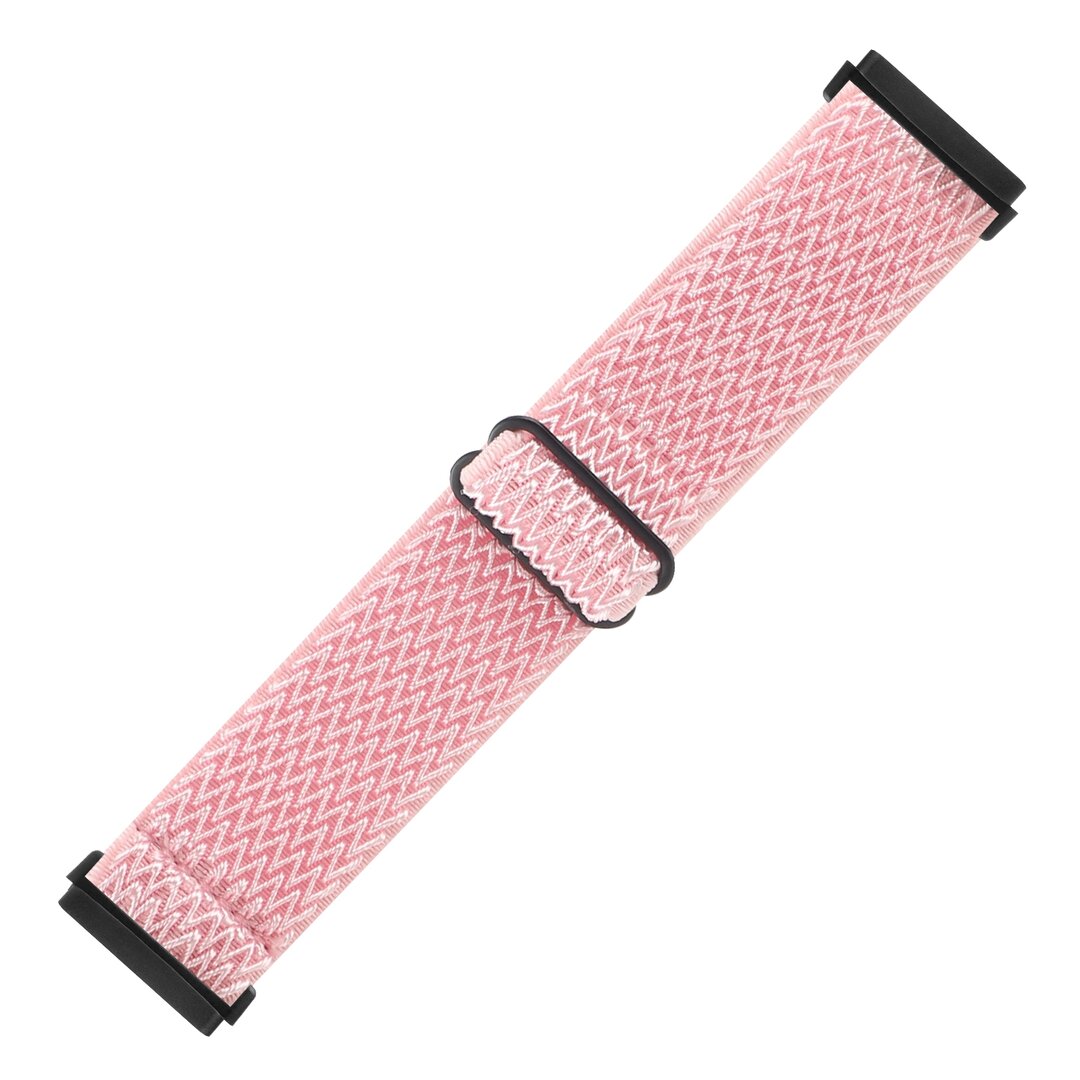 Fitbit Versa 3/4 &amp; Sense 1/2 Nylon loop bandje - Roze