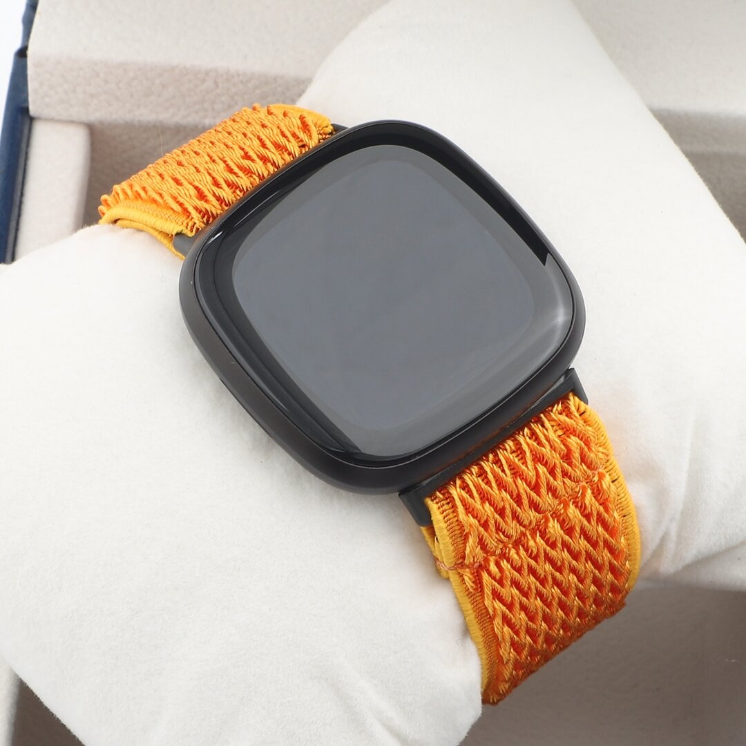 Fitbit Versa 3/4 &amp; Sense 1/2 Nylon loop bandje - Oranje