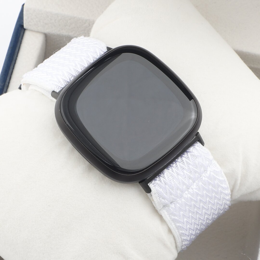 Fitbit Versa 3/4 &amp; Sense 1/2 Nylon loop bandje - Wit