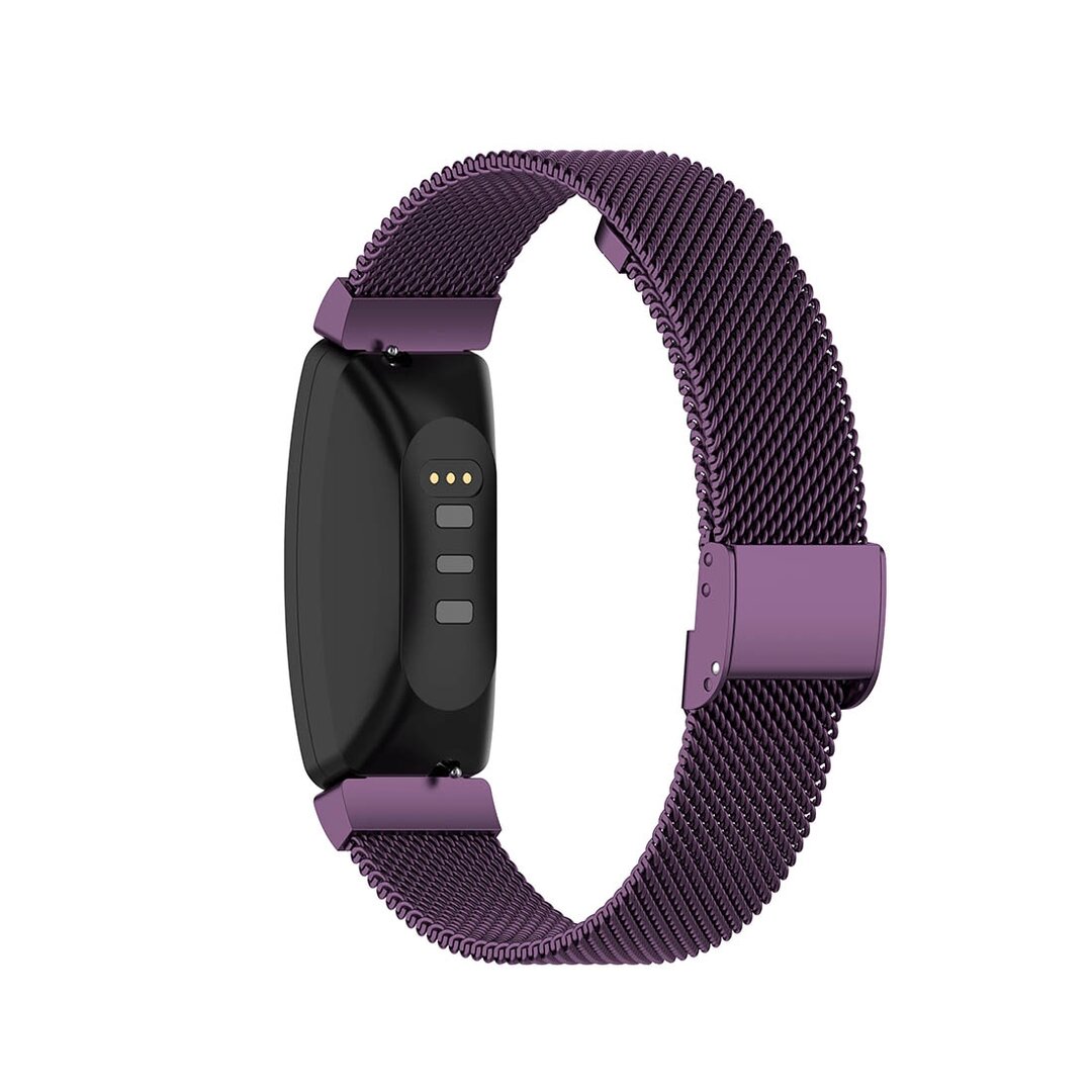 Fitbit Inspire Milanese bandje met gesp - Maat: Large  - Paars