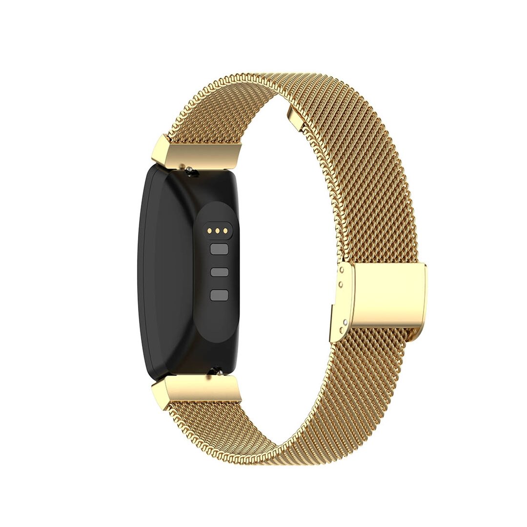 Fitbit Inspire Milanese bandje met gesp - Maat: Large  - Goud