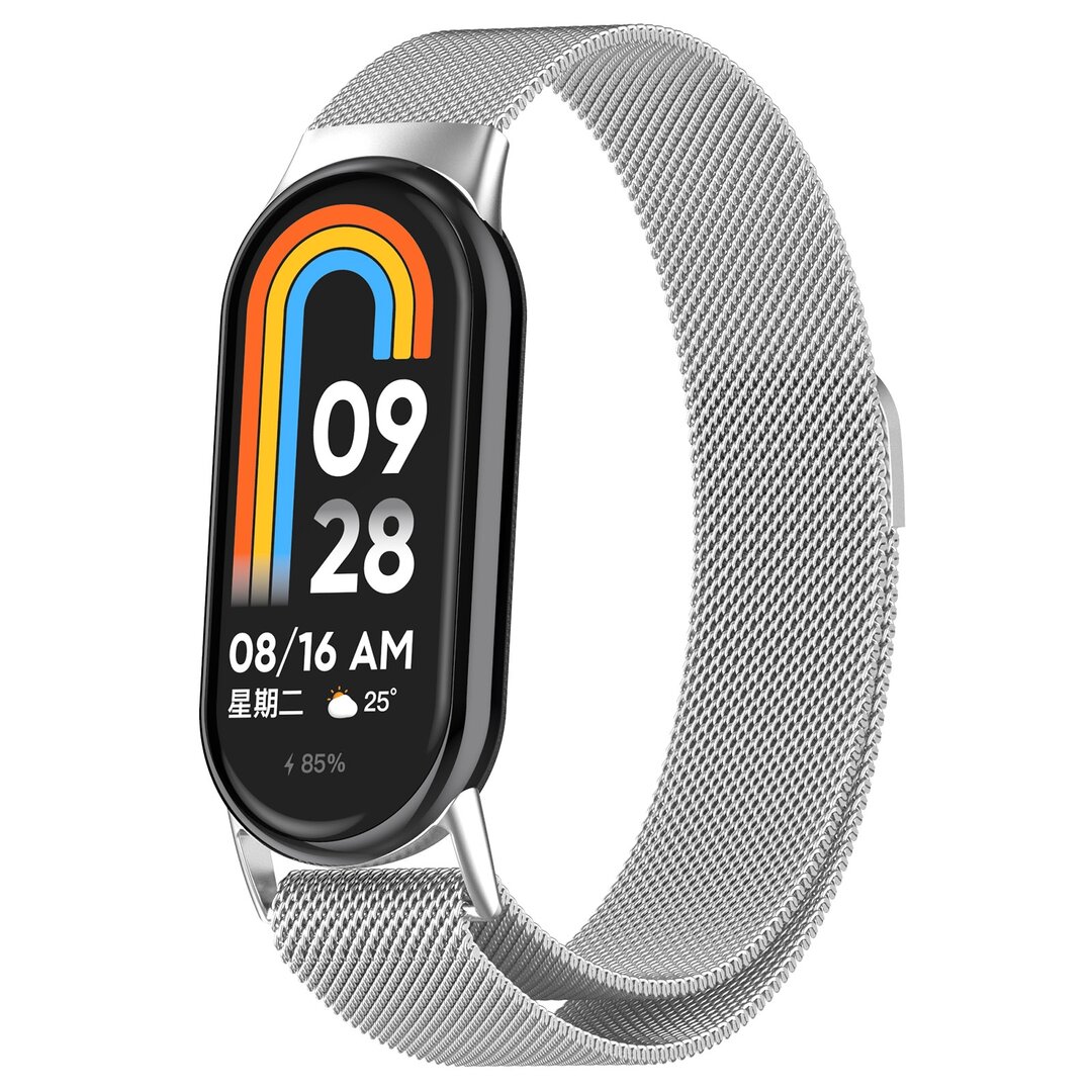 Milanese band - Zilver - Xiaomi Smart Band 8 / 9 / 10