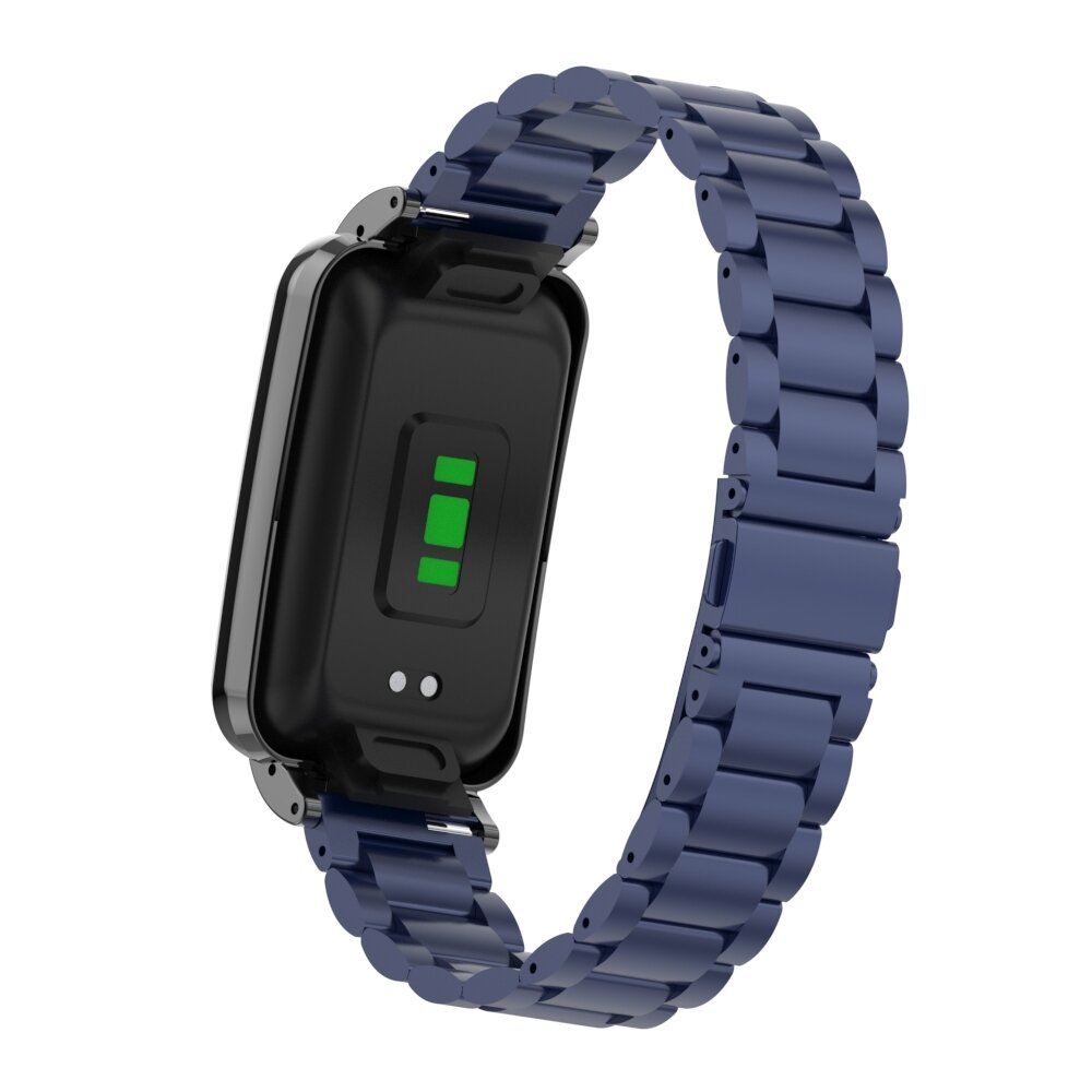 Metalen schakelband met case - Donkerblauw - Xiaomi Smart band 7 Pro