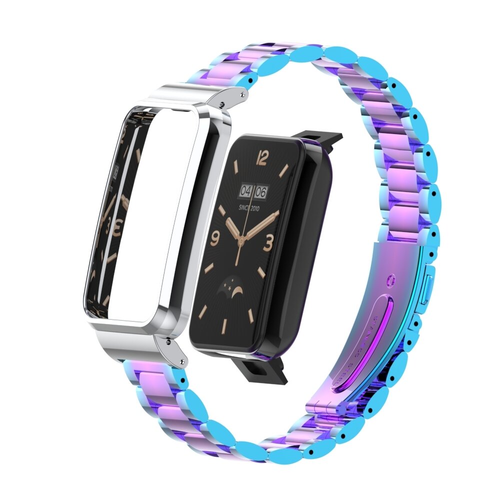 Metalen schakelband met case - Multicolor - Xiaomi Smart band 7 Pro