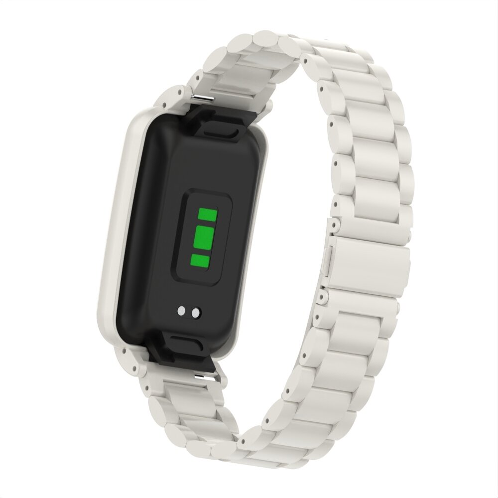 Metalen schakelband met case - Wit - Xiaomi Smart band 7 Pro