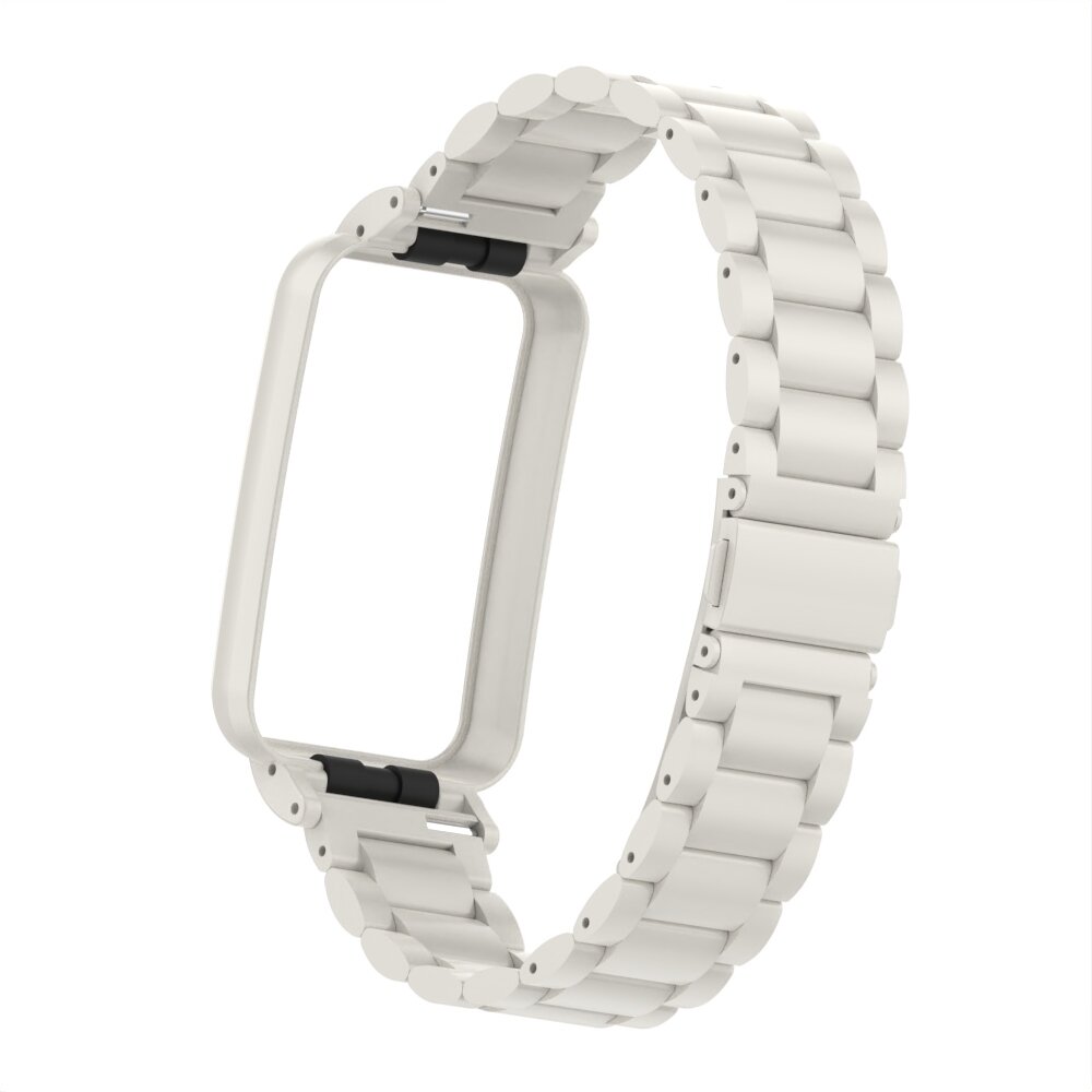 Metalen schakelband met case - Wit - Xiaomi Smart band 7 Pro