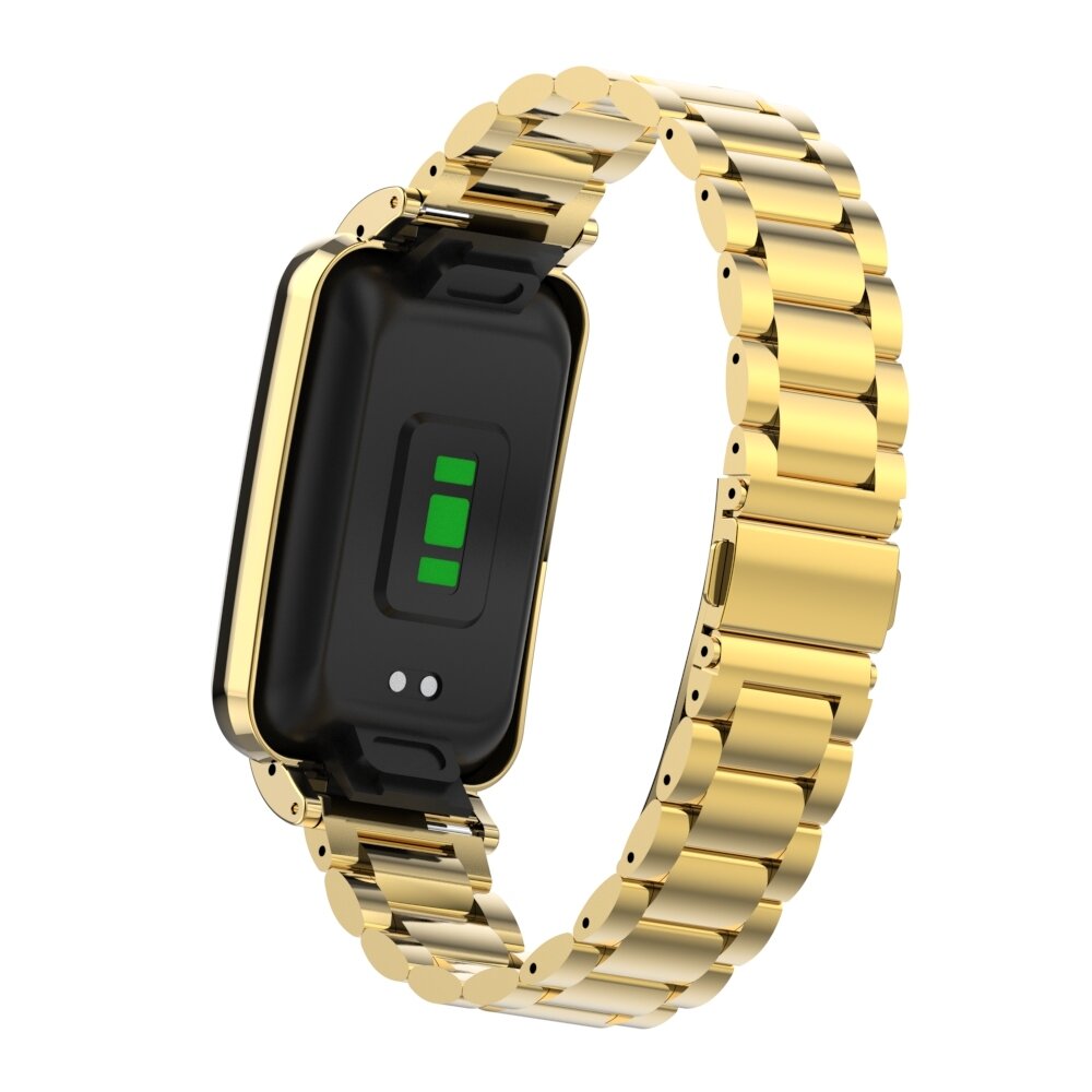 Metalen schakelband met case - Goud - Xiaomi Smart band 7 Pro
