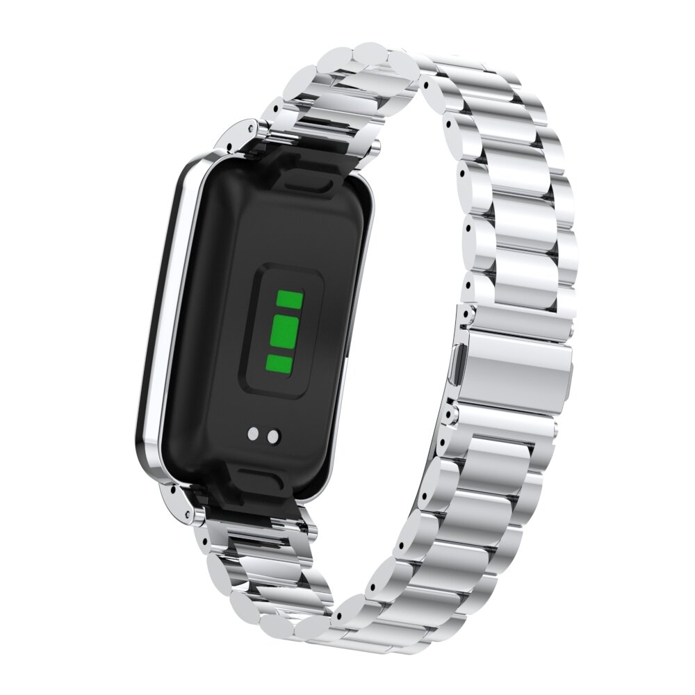 Metalen schakelband met case - Zilver - Xiaomi Smart band 7 Pro