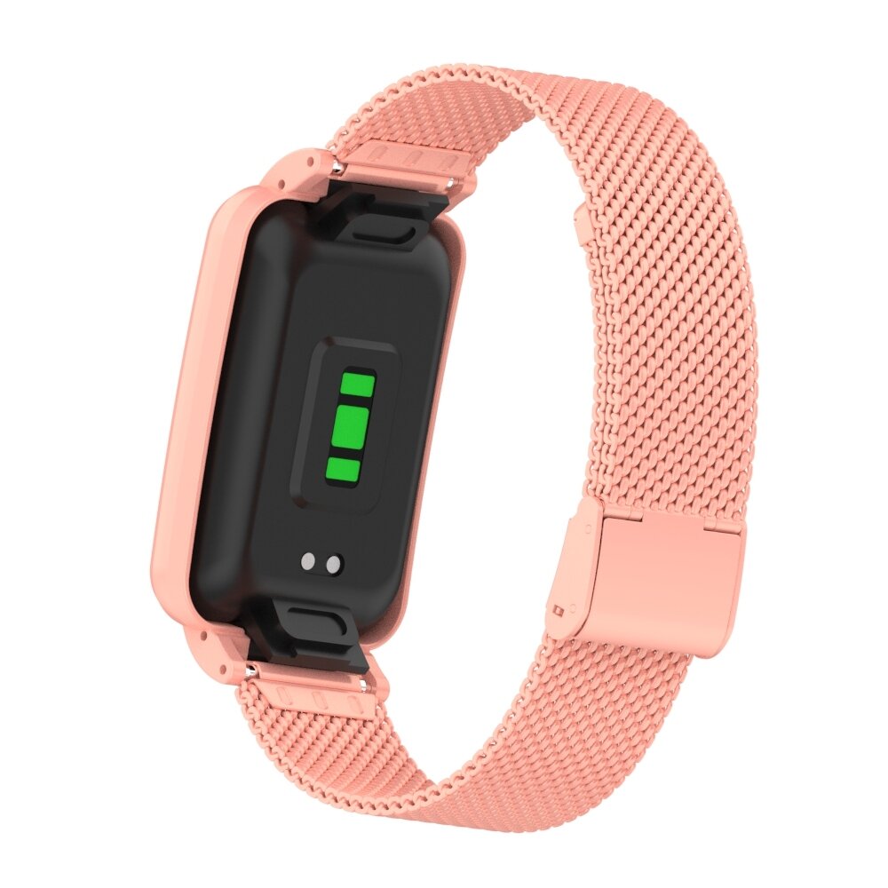 Milanese bandje met case - Roze - Xiaomi Smart band 7 Pro
