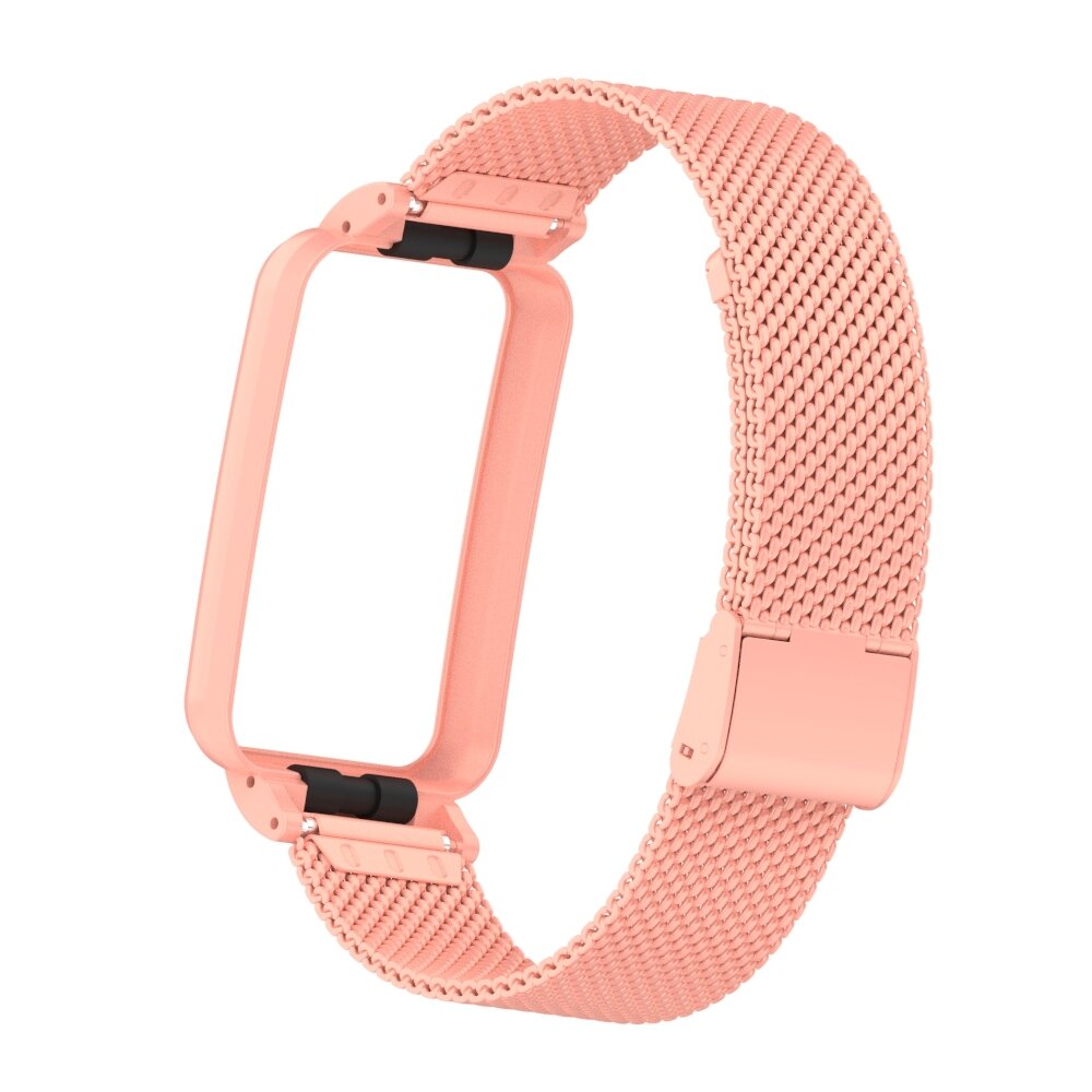 Milanese bandje met case - Roze - Xiaomi Smart band 7 Pro