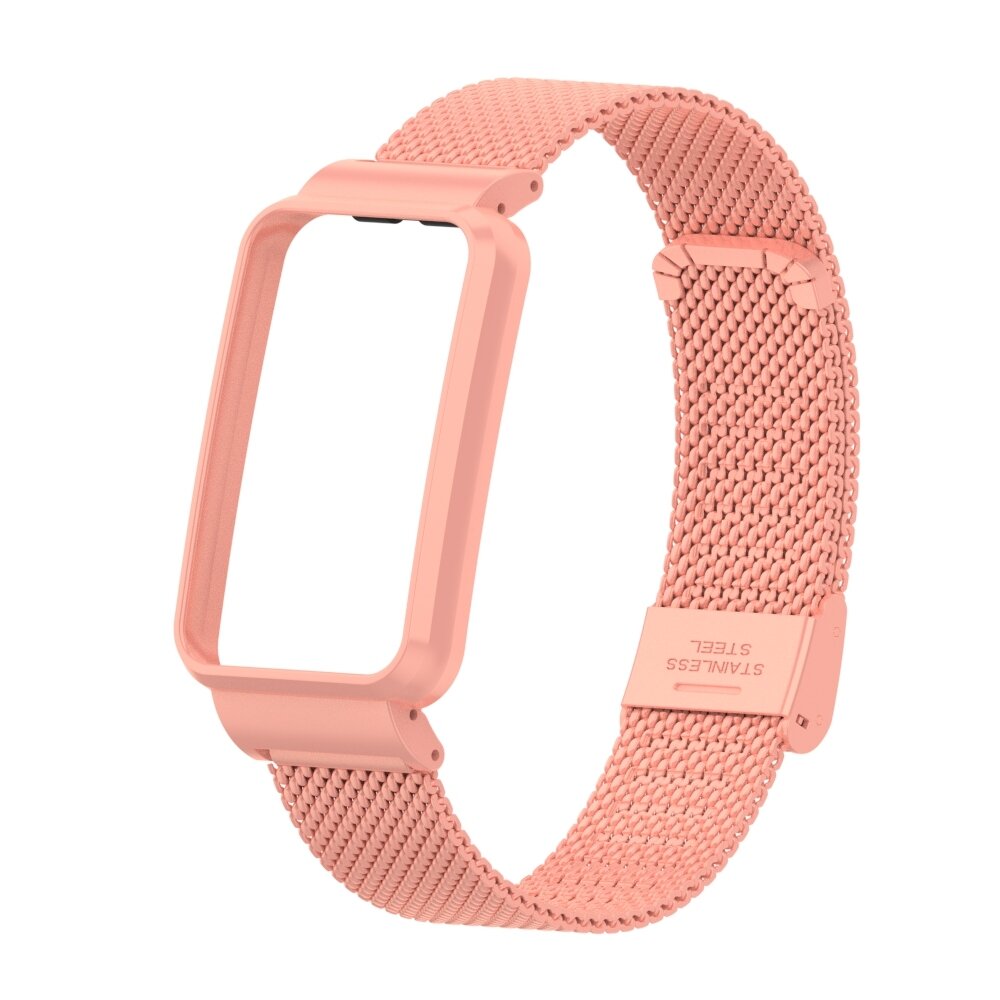 Milanese bandje met case - Roze - Xiaomi Smart band 7 Pro