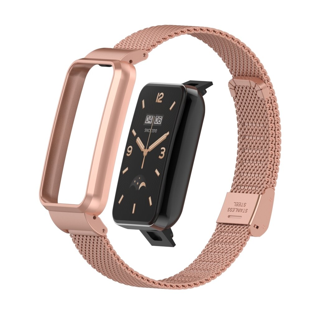 Milanese bandje met case - Ros&eacute; goud - Xiaomi Smart band 7 Pro