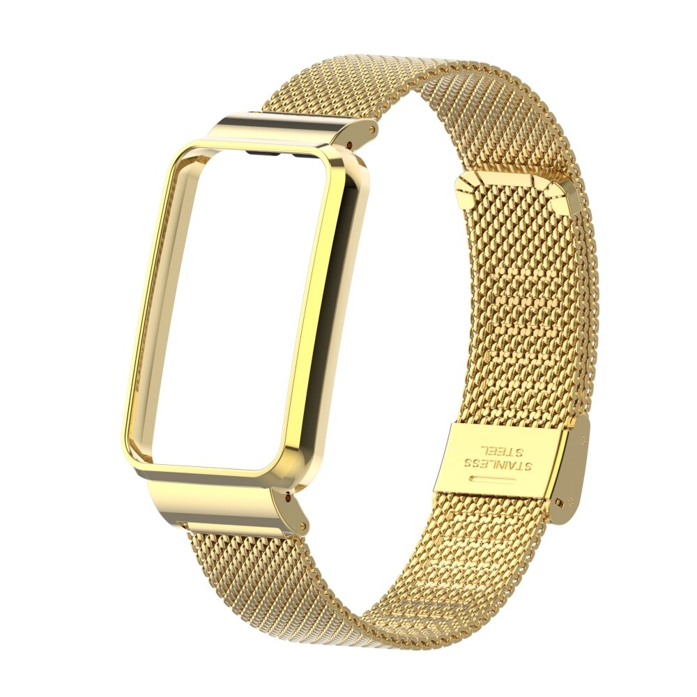 Milanese bandje met case - Goud - Xiaomi Smart band 7 Pro