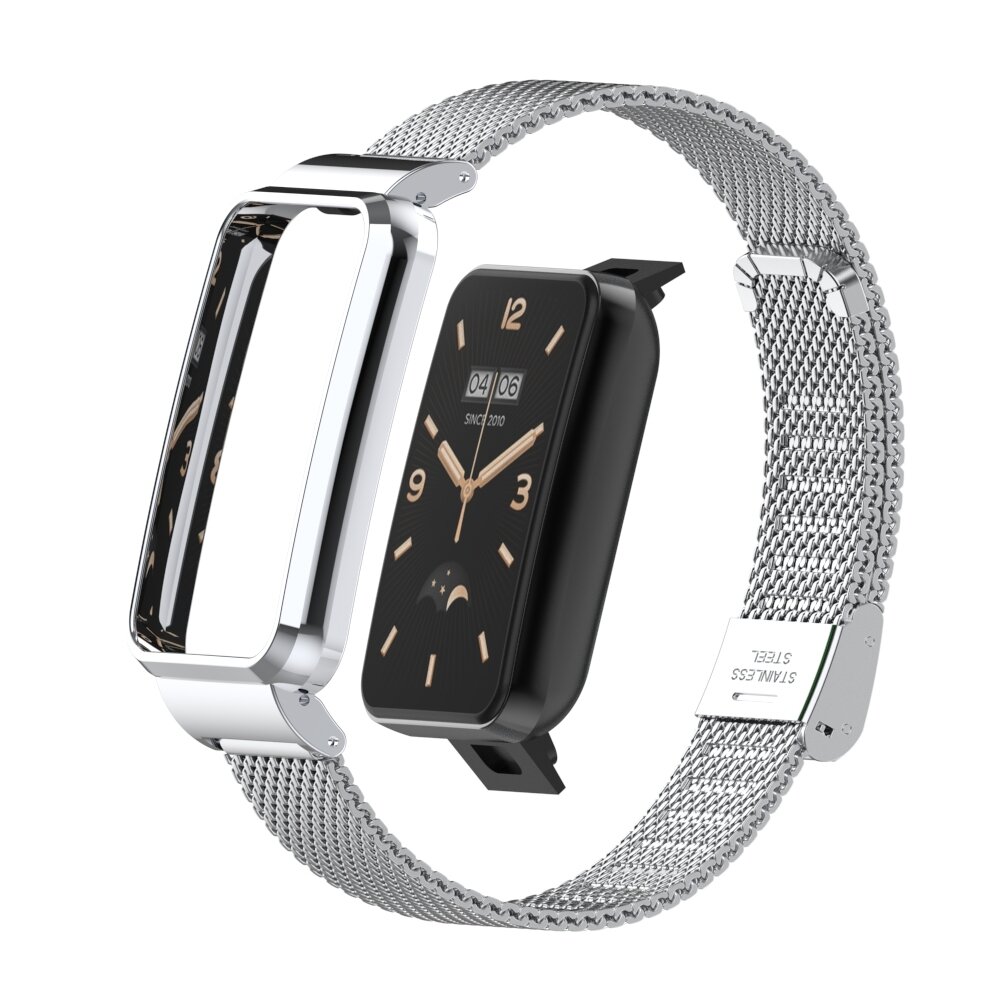 Milanese bandje met case - Zilver - Xiaomi Smart band 7 Pro