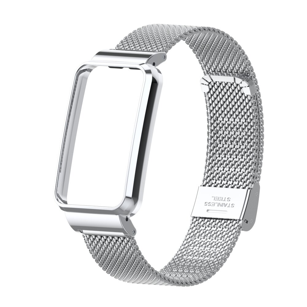 Milanese bandje met case - Zilver - Xiaomi Smart band 7 Pro
