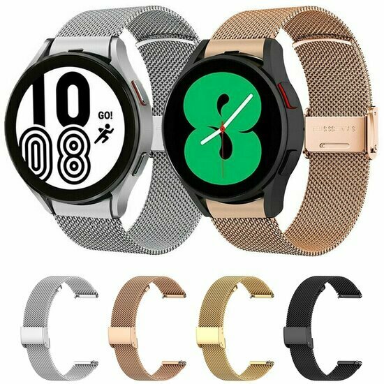 Milanese bandje met klemsluiting - Zwart - Samsung Galaxy Watch 6 - 40mm &amp; 44mm