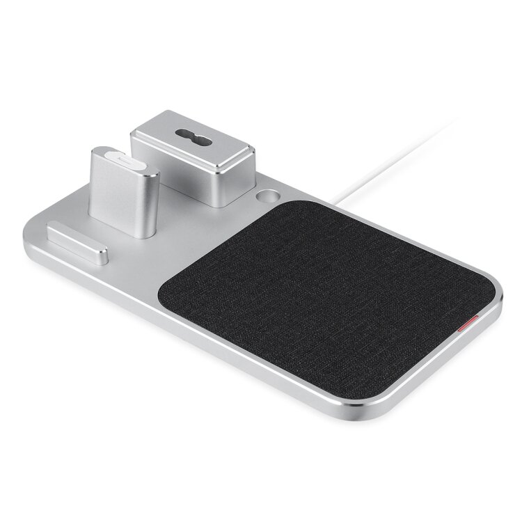 3 in 1 oplader geschikt voor Apple Pencil &amp; AirPods &amp; iPhone - Zilver