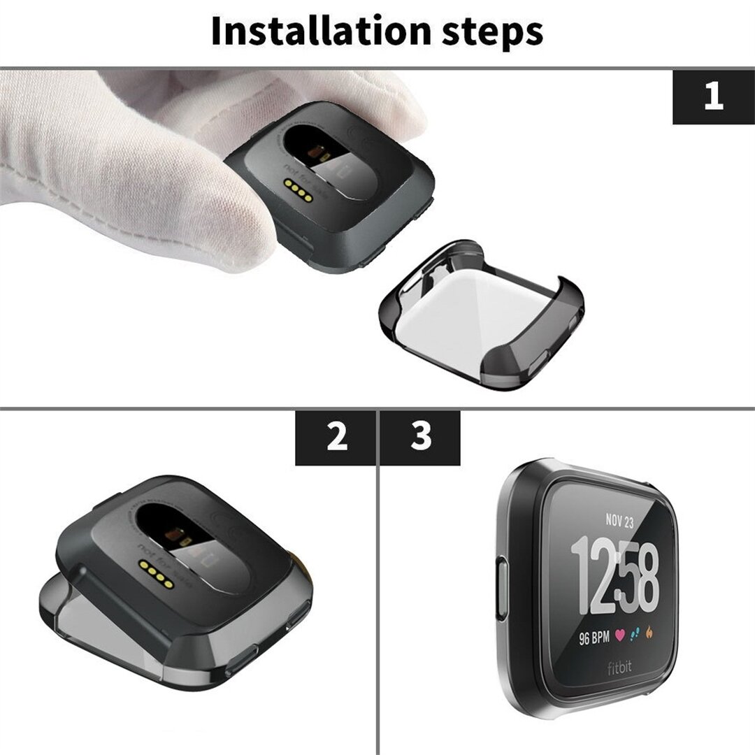 Fitbit Versa 1 soft TPU case (volledig beschermd) - Goud