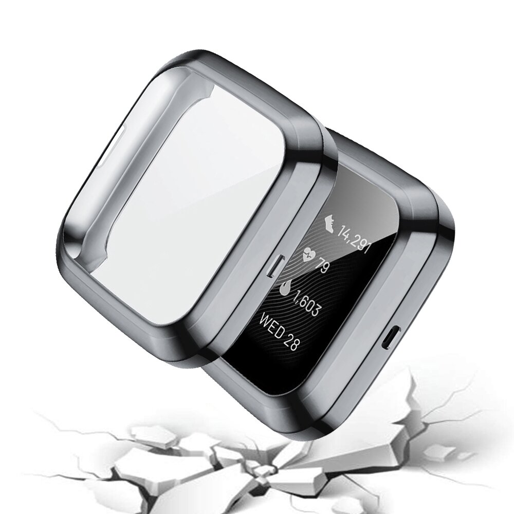 Fitbit Versa 2 Soft TPU case (volledig beschermd) - Grijs