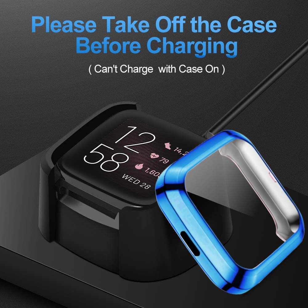 Fitbit Versa 2 Soft TPU case (volledig beschermd) - Blauw