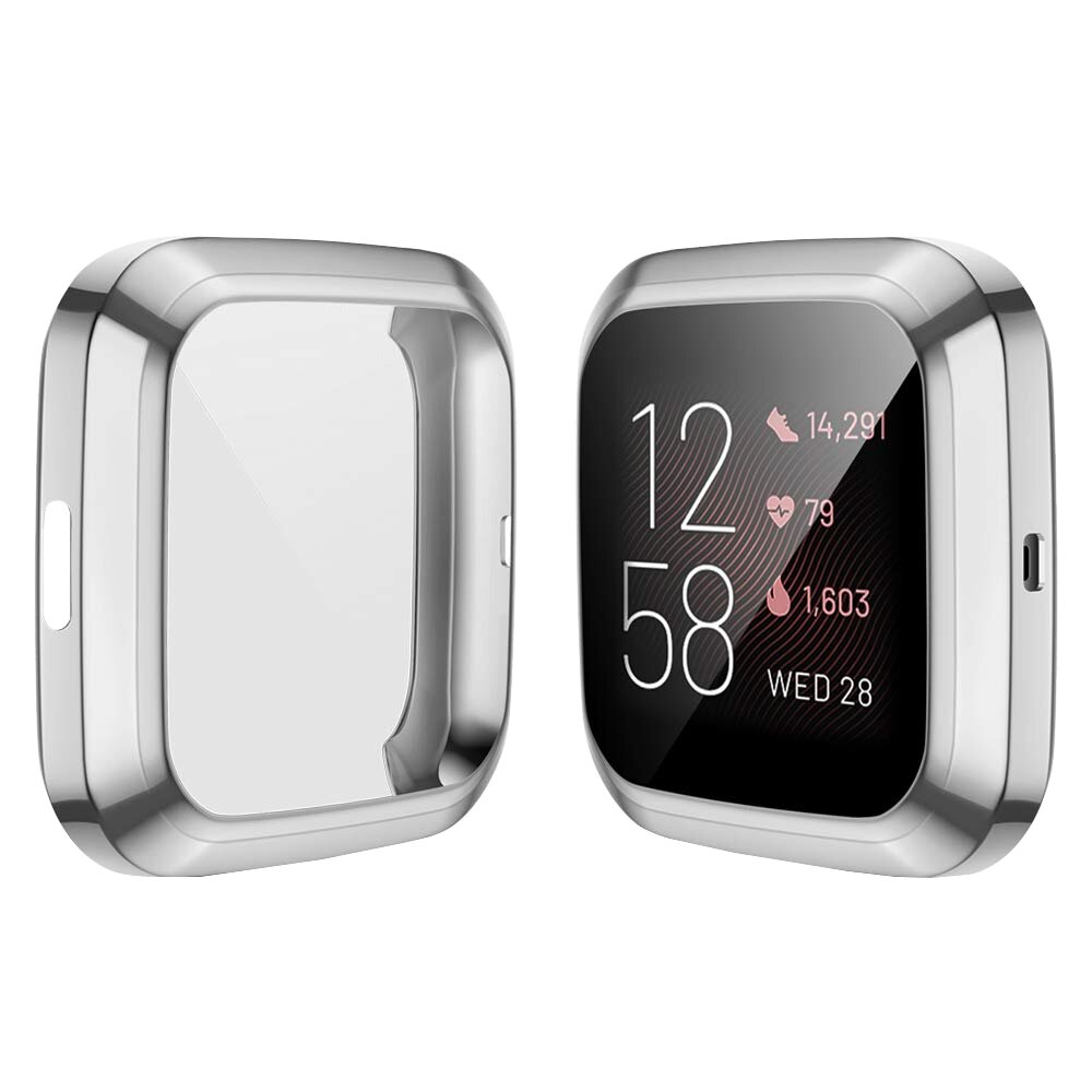 Fitbit Versa 2 Soft TPU case (volledig beschermd) - Zilver